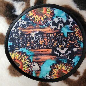 Mama Western Sublimation DYI Fabric Hat Patch Glue Iron On Sew Hat Patch